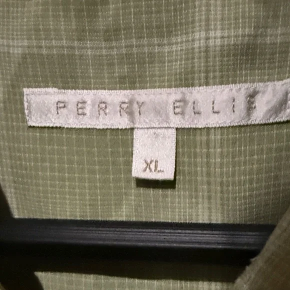 Perry Ellis Green Plaid Shirt - Picture 2 of 4
